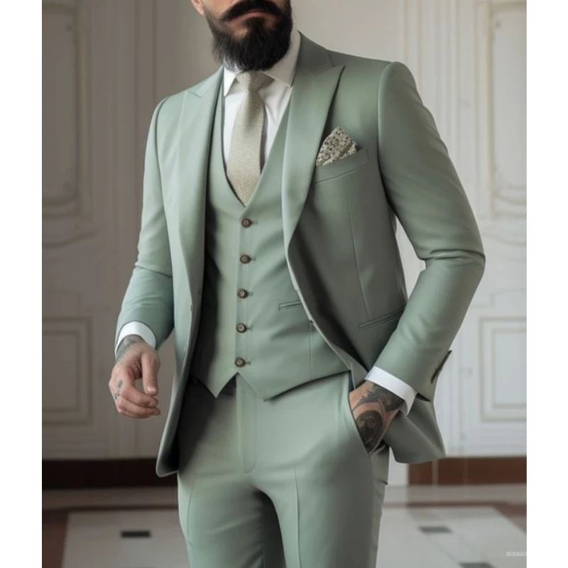 Men Formal Wear Jacket - Light green Suits Men Suits 3