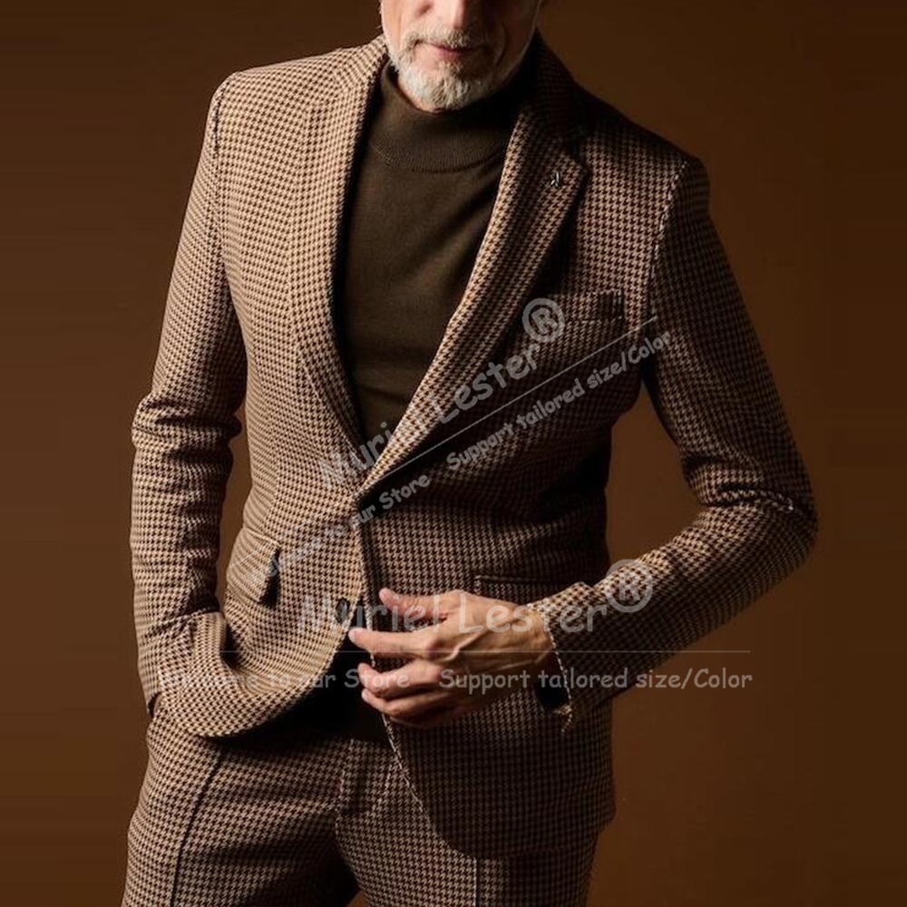 Men Formal Wear Jacket - Vintage Suits Men 2 Piece Sets