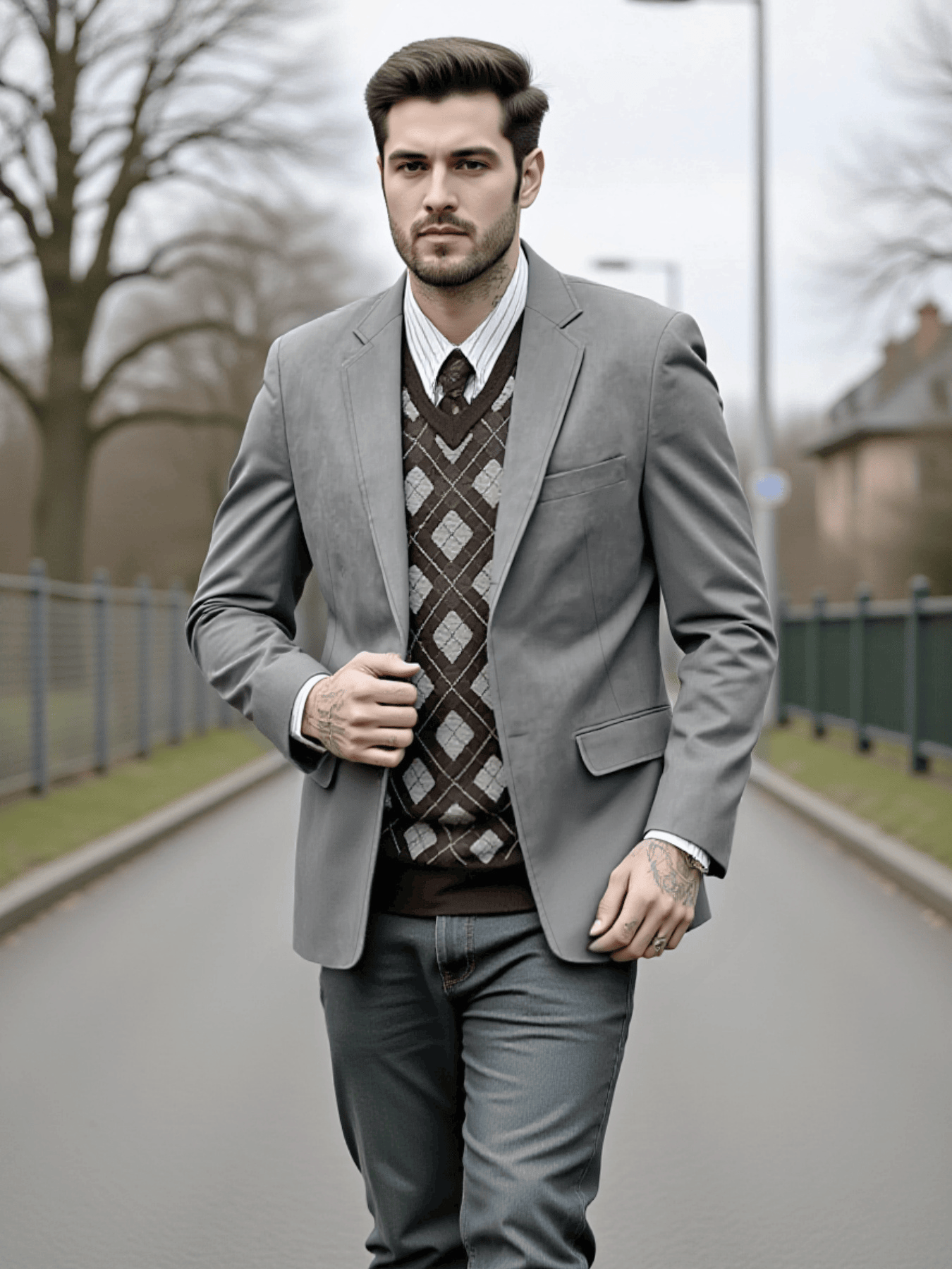 Men'S Urban Formal Wear - Men's Single-Breasted Jacket in European Fashion