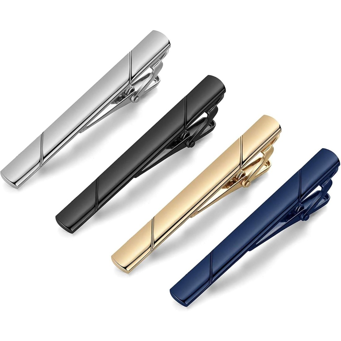 Men Formal Wear Look - This polished metal tie clip set