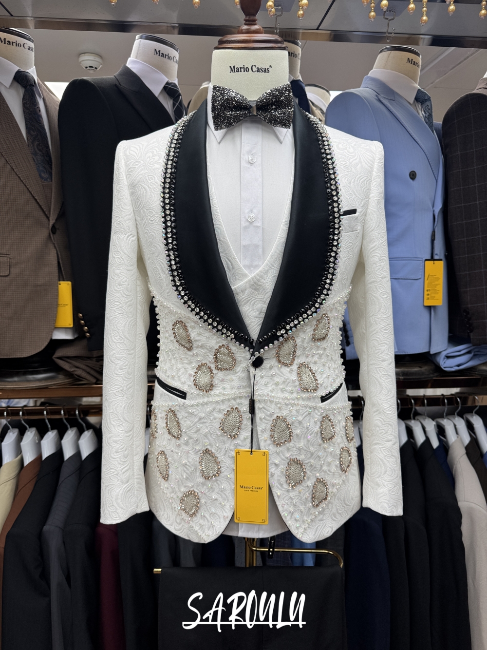Richly Pearls Beaded Men Suit  - огляд і ціна Men Formal Wear Sale