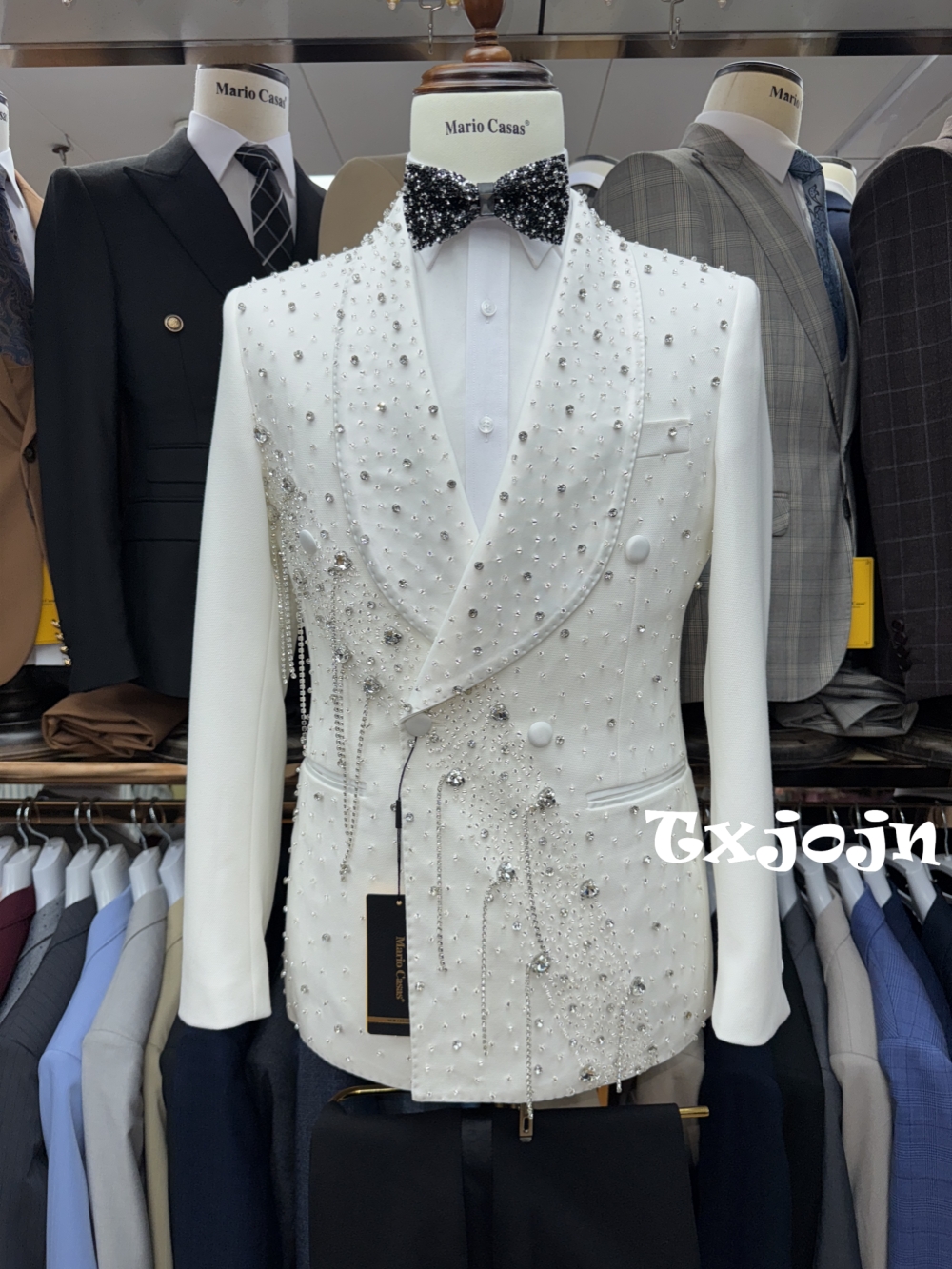 Silver Beaded Crystal Suit Jac - огляд і ціна Men Formal Wear Jacket