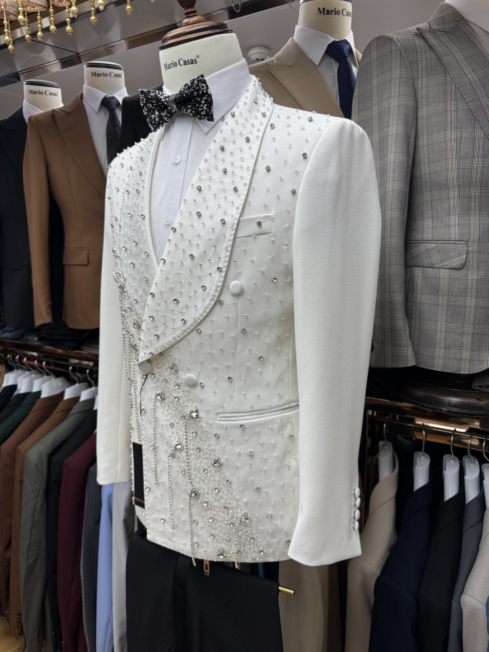 Silver Beaded Crystal Suit Jac - огляд і ціна Men Formal Wear Jacket