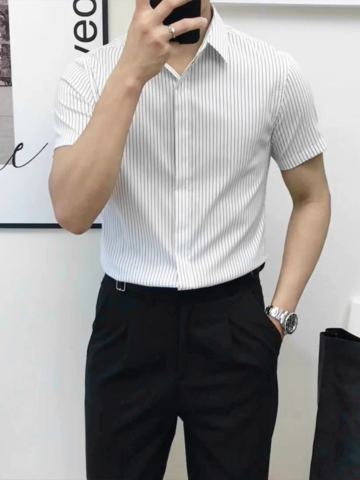 Slim Fit Striped ort Sve irt f - огляд і ціна Men'S Urban Formal Wear