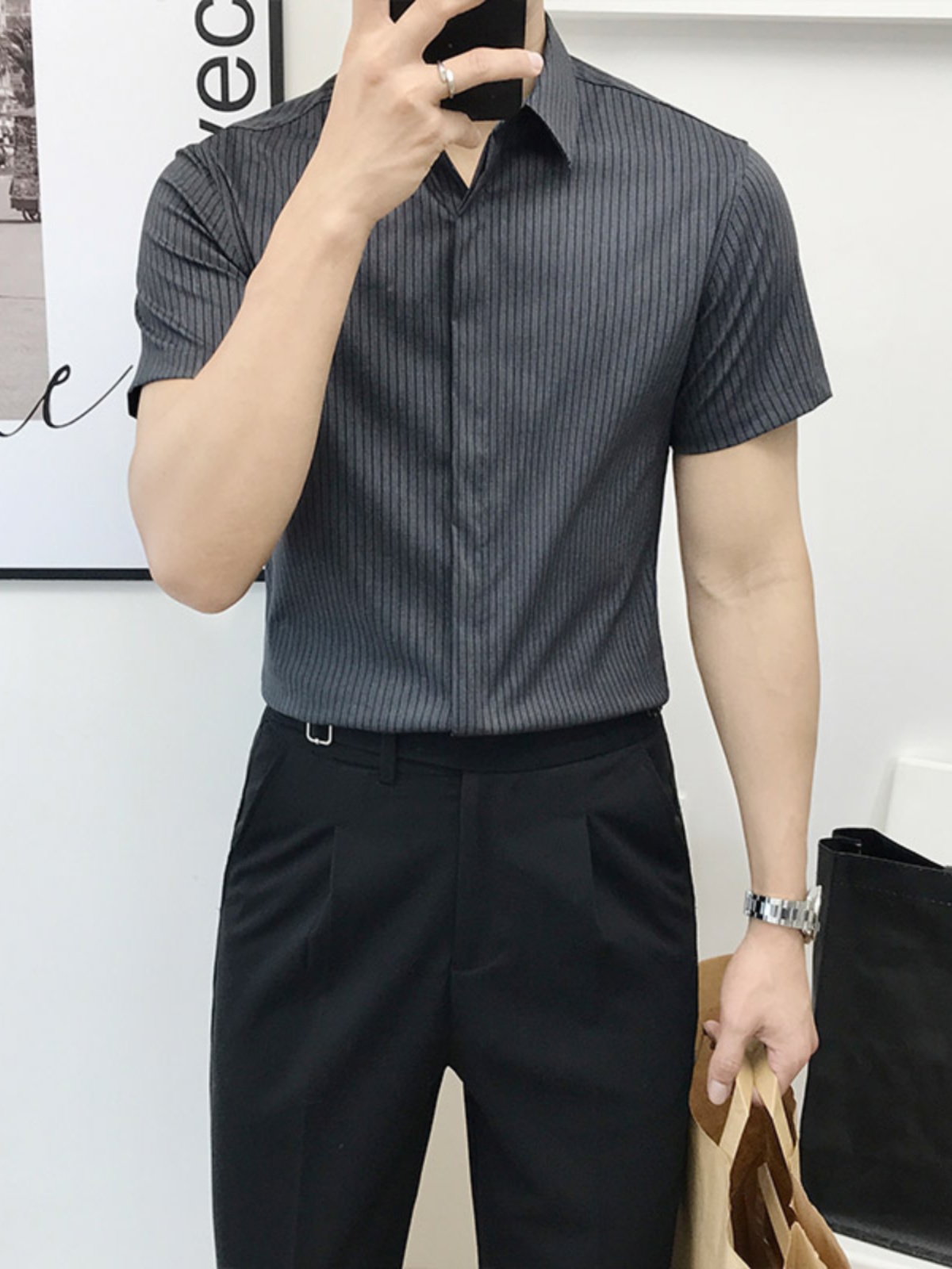 Slim Fit Striped ort Sve irt f - огляд і ціна Men'S Urban Formal Wear