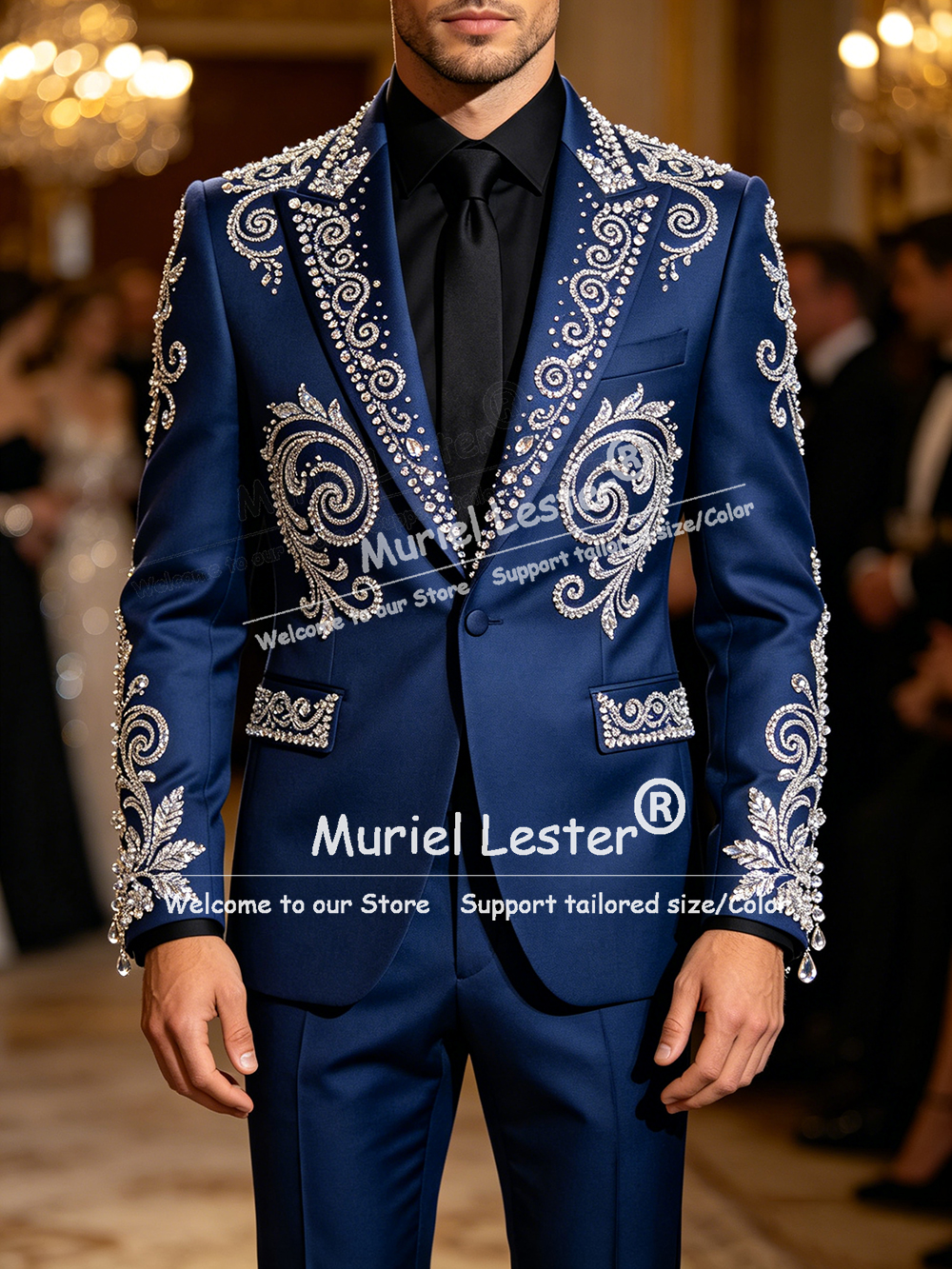 Glitter Jewelry Beading Suit M - огляд і ціна Men Formal Wear Jacket