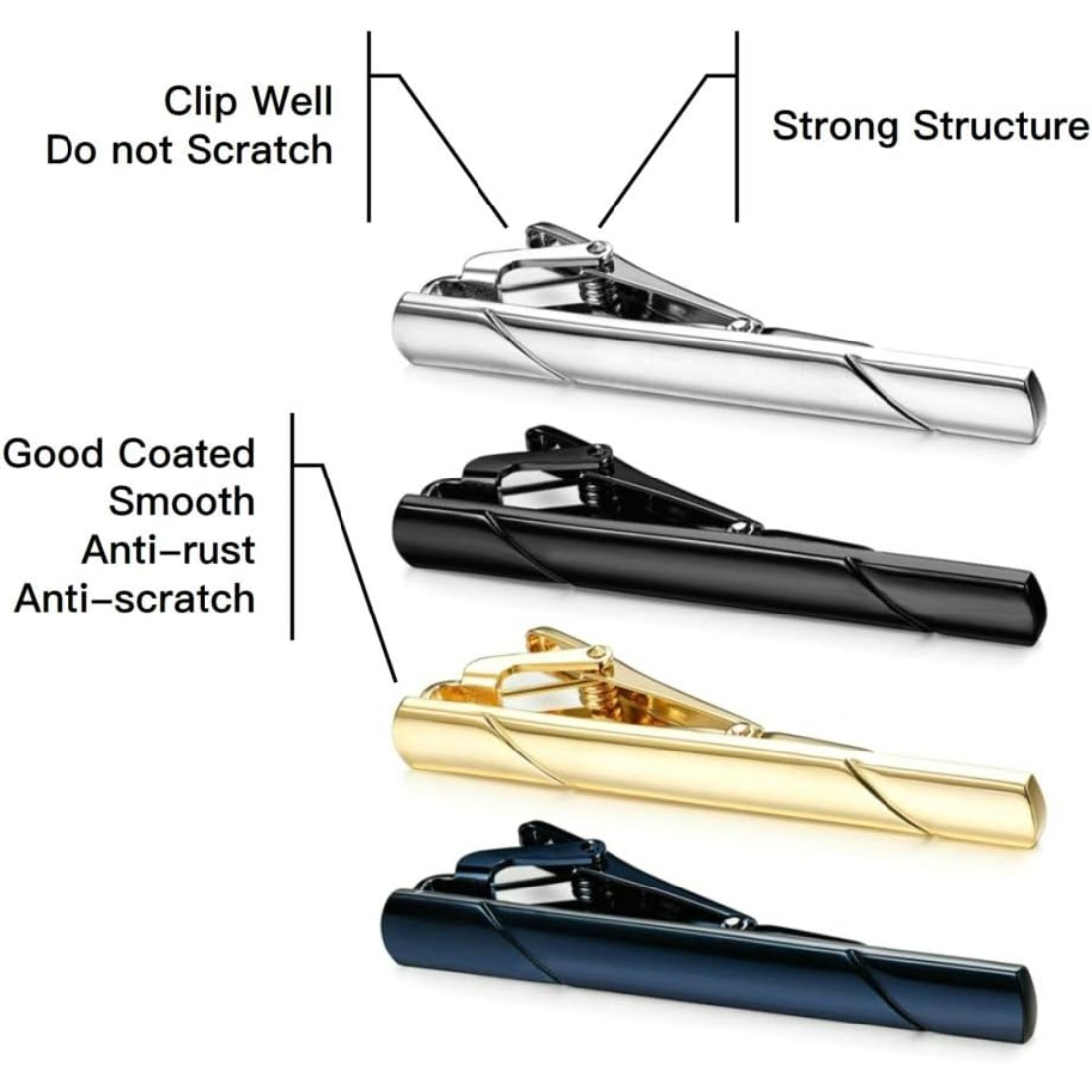 This polished metal tie clip s - огляд і ціна Men Formal Wear Look